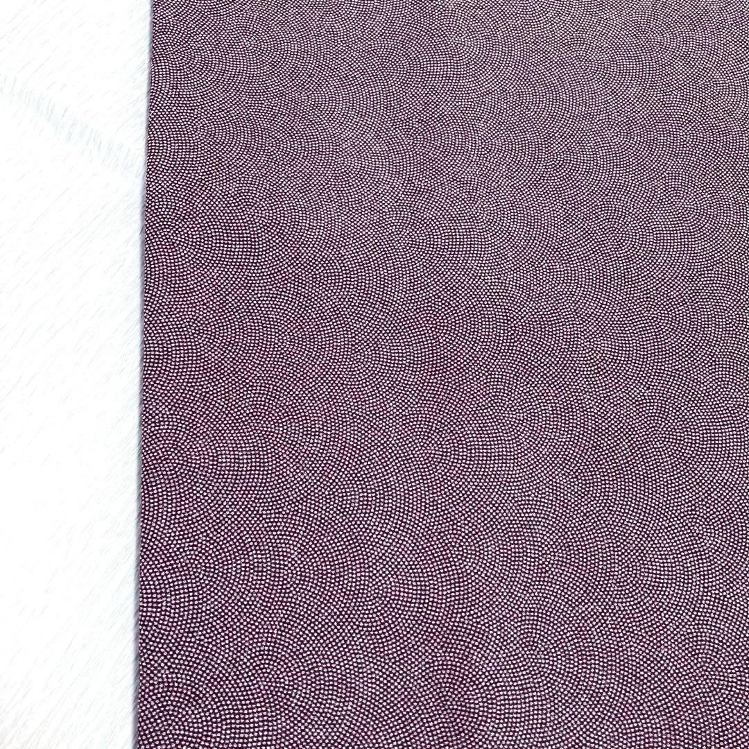 【良品✨】東レシルック　洗える着物　江戸小紋　三役　鮫小紋　古代紫色　袷　C4