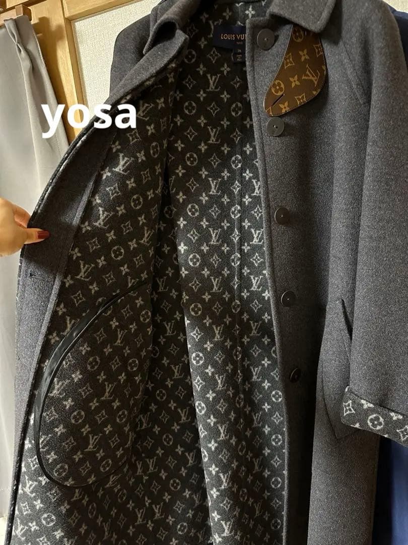 H*読様 LOUIS VUITTON ルイヴィトン　モノグラム　コート　サイズ3