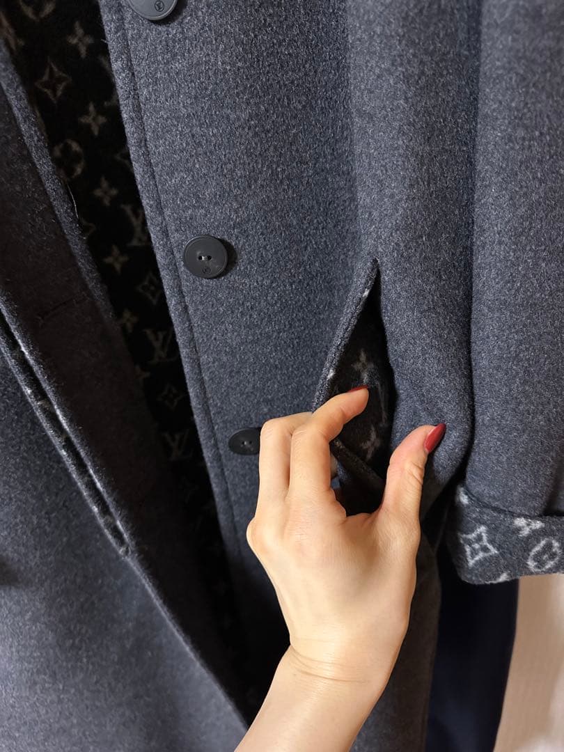 H*読様 LOUIS VUITTON ルイヴィトン　モノグラム　コート　サイズ3