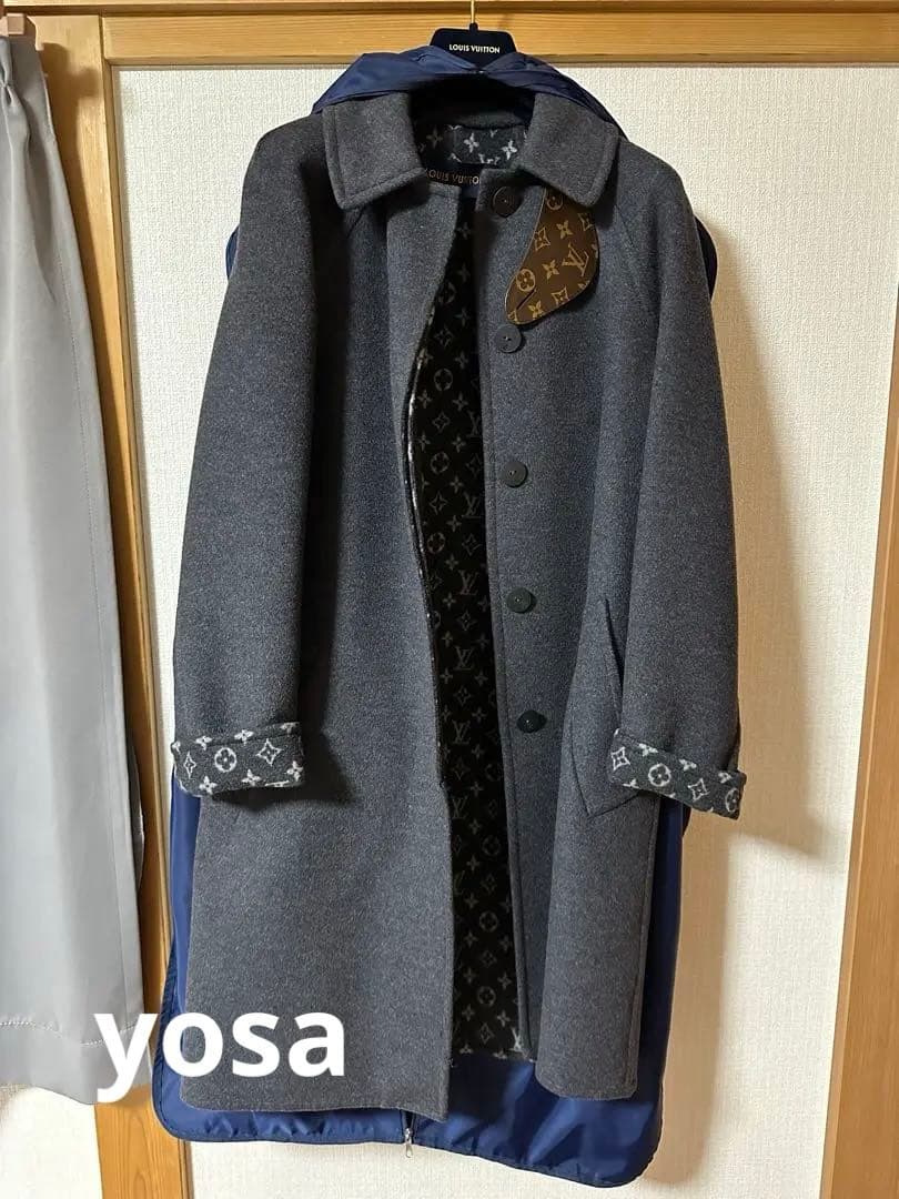 H*読様 LOUIS VUITTON ルイヴィトン　モノグラム　コート　サイズ3