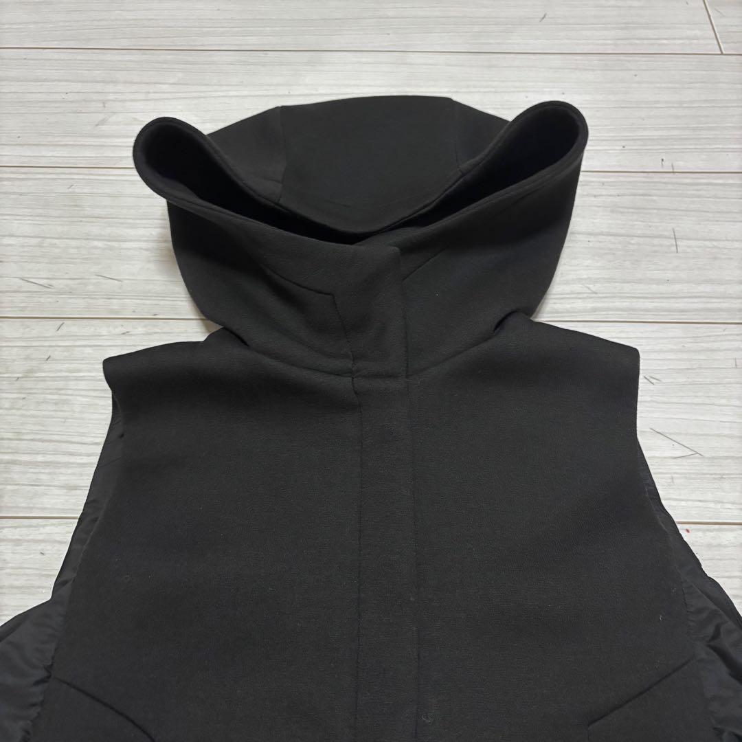 美品■SCOT CLUB■異素材ドッキング ダウンベスト 切替 フード パーカー