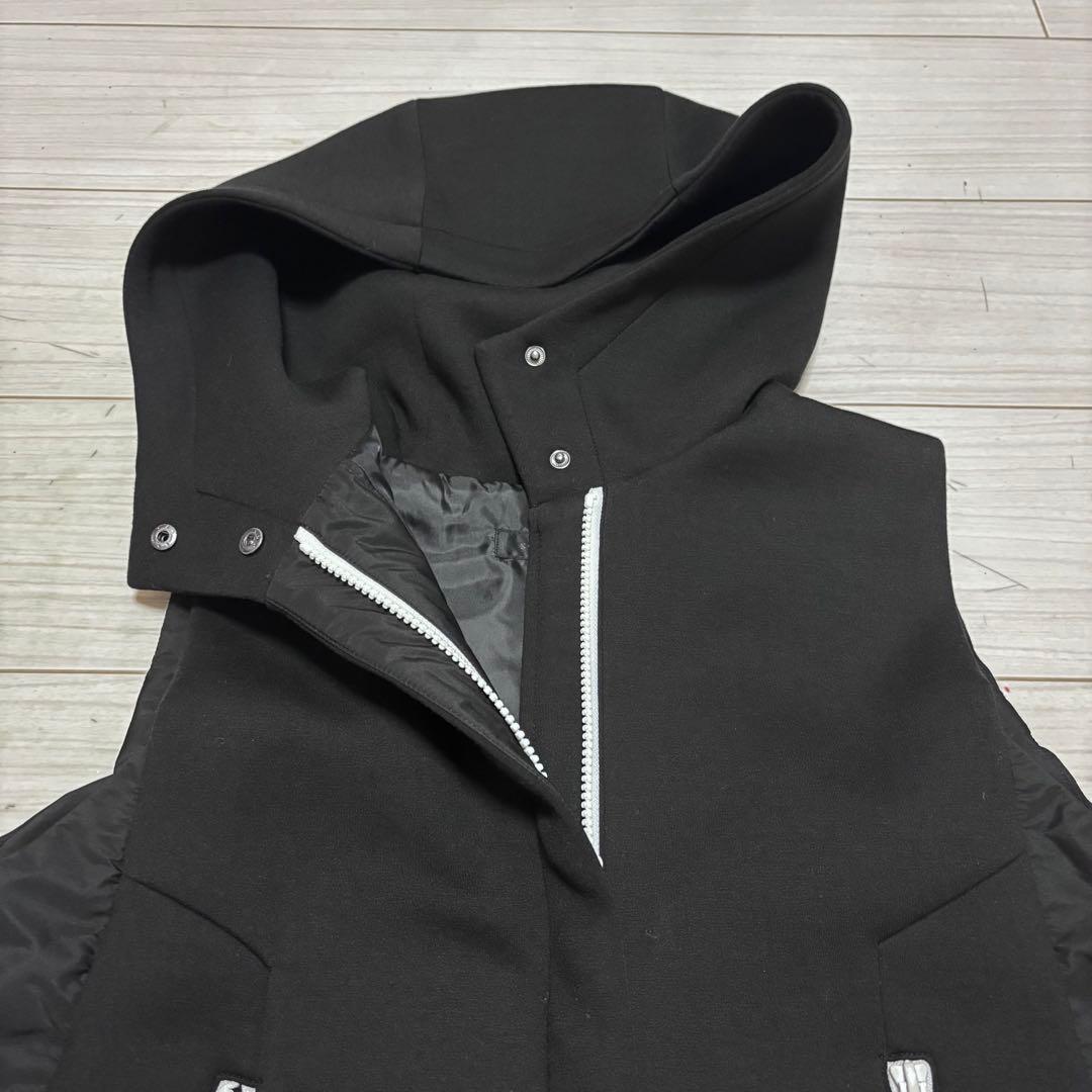 美品■SCOT CLUB■異素材ドッキング ダウンベスト 切替 フード パーカー