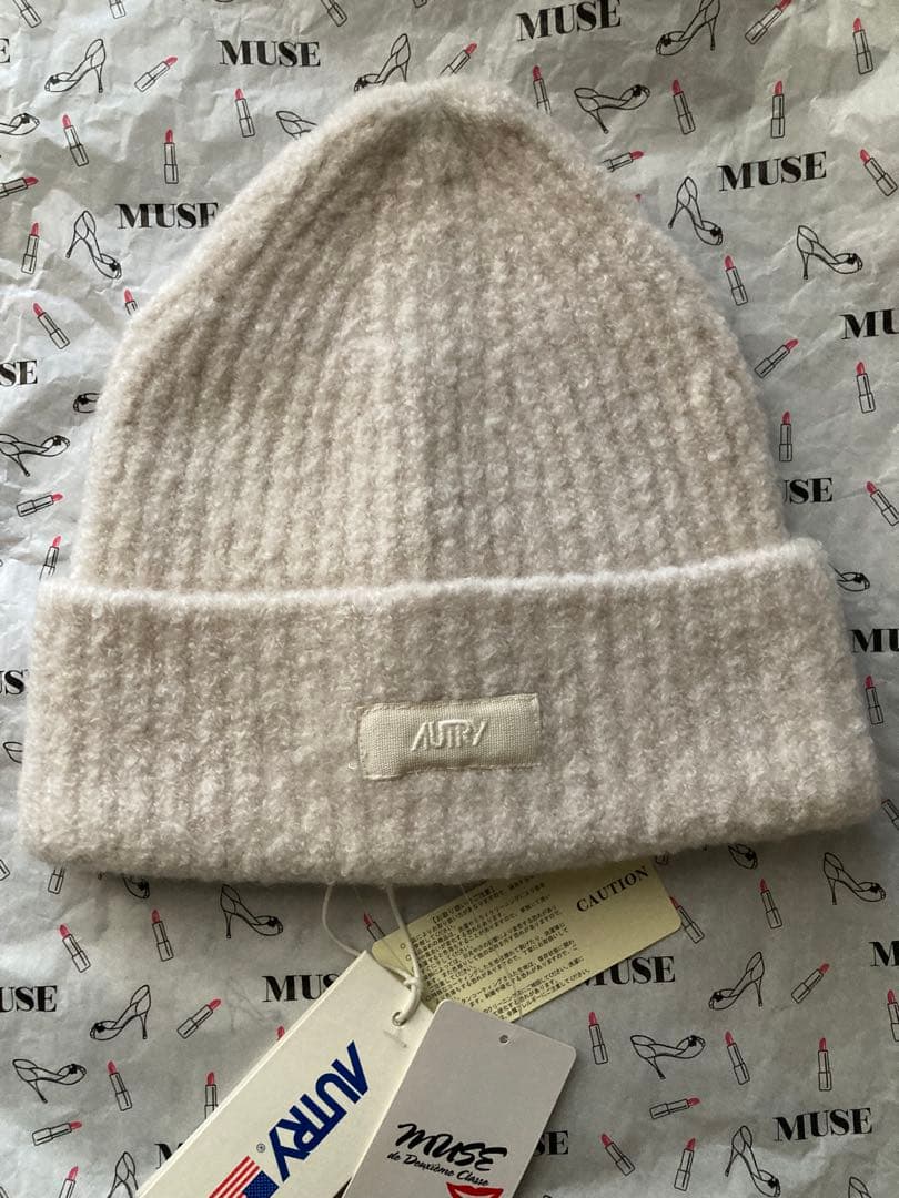 AUTRY ウール混紡リブ編みニット帽