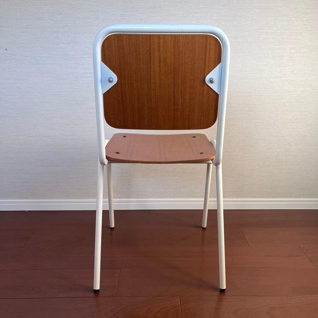 北欧 木目が美しい ホワイトフレーム チェア