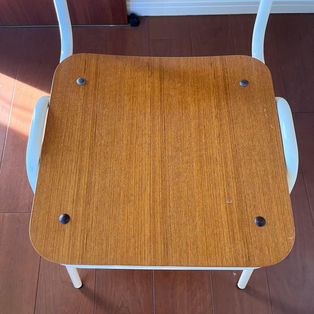 北欧 木目が美しい ホワイトフレーム チェア