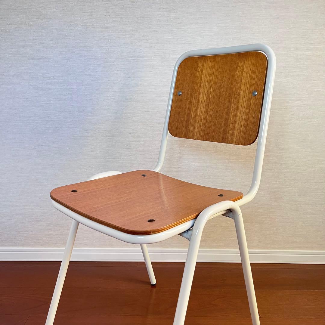 北欧 木目が美しい ホワイトフレーム チェア