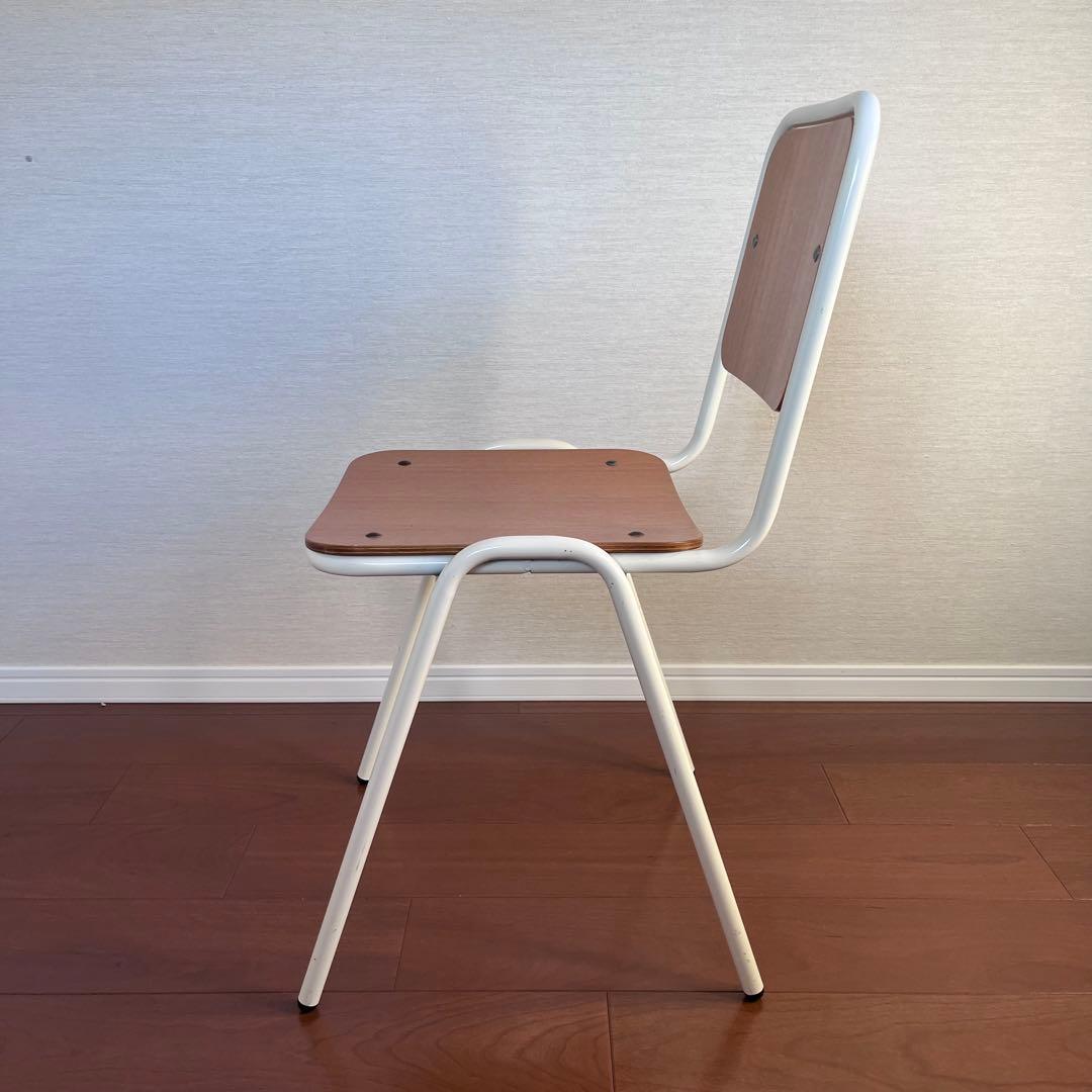 北欧 木目が美しい ホワイトフレーム チェア