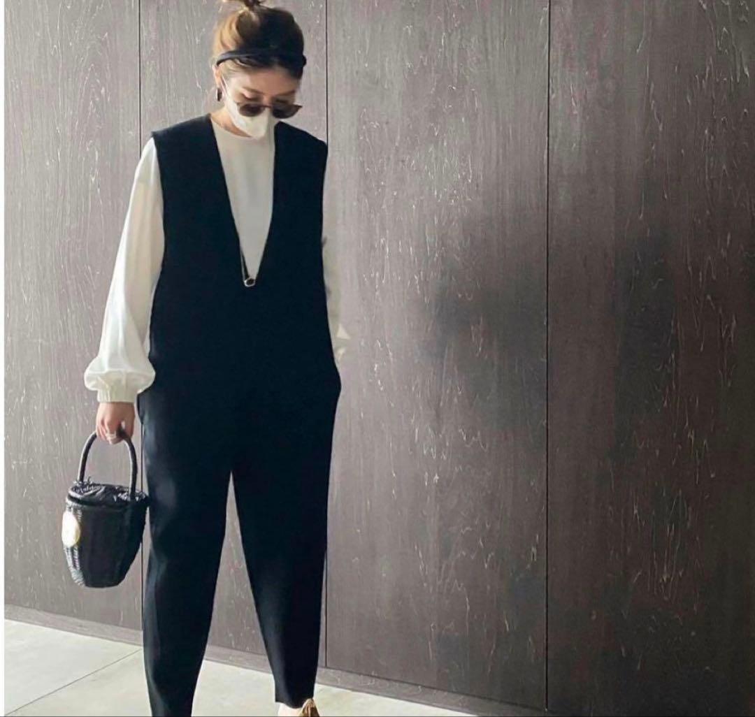 LOHEN ローヘン　ミラノリブニット　オールインワン　ブラック　36 美品