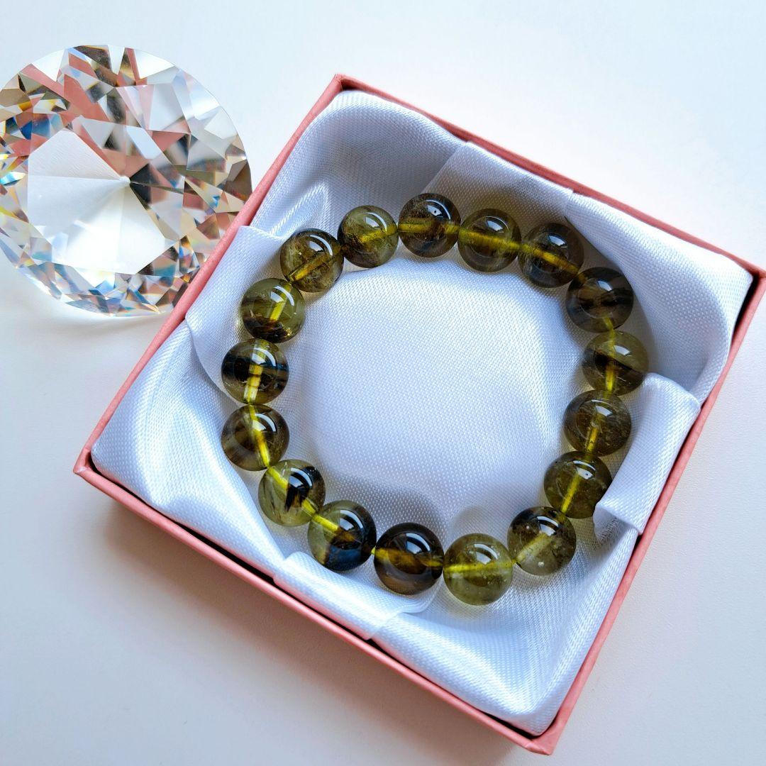 高品質 ブラックラダー リビアングラス 11.8 ブレスレット 箱入