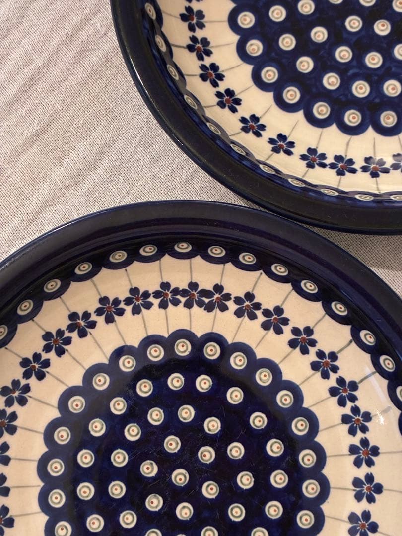 ポーリッシュポタリーポーランド陶器 22㎝2枚セット/Bolesławiec