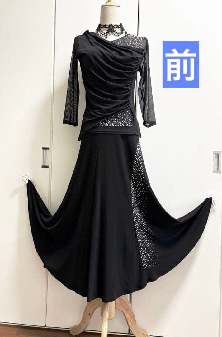 社交ダンス レッスンウェア エル・プラト　オーロラストーン装飾セットアップ