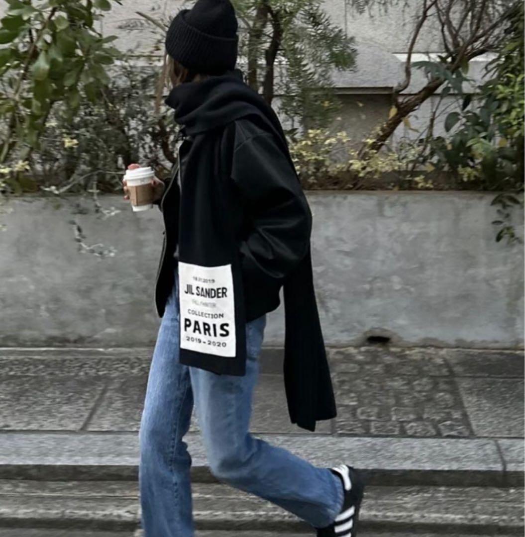 【美品】JIL SANDER ジルサンダー　ブラックマフラー　ストール
