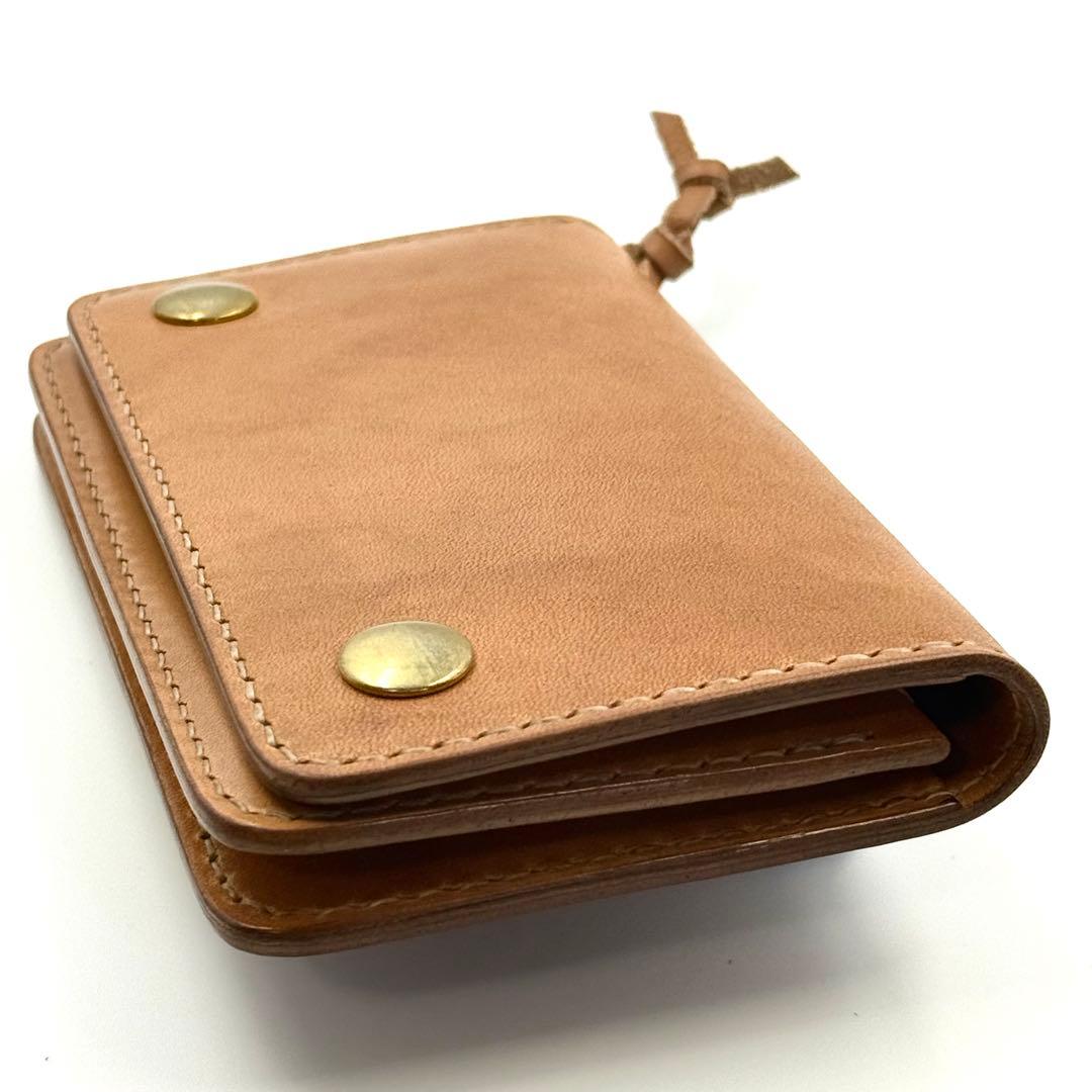 ミドルトラッカーウォレット(ナチュラルサドルレザー　タロンジッパー　真鍮製