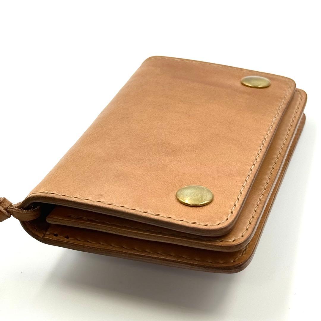 ミドルトラッカーウォレット(ナチュラルサドルレザー　タロンジッパー　真鍮製
