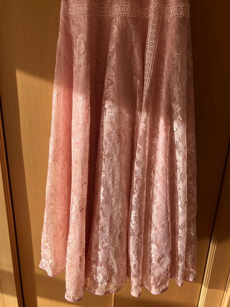 ERUKEI エルケイ ピンク レース ノースリーブ ロングドレス E2622