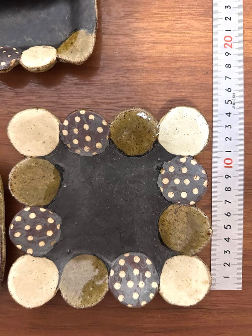 未使用あり阿部誠　大皿小中皿長皿マグカップゴブレットカップ笠間焼き7点セット