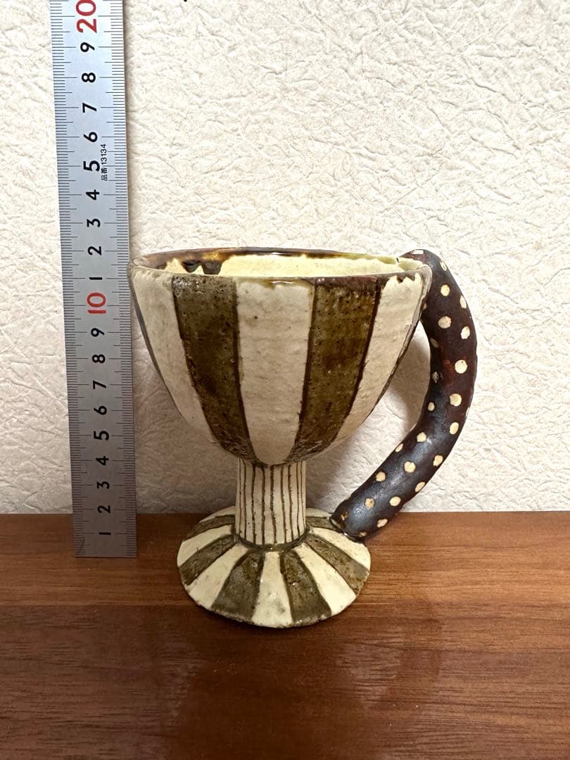 未使用あり阿部誠　大皿小中皿長皿マグカップゴブレットカップ笠間焼き7点セット