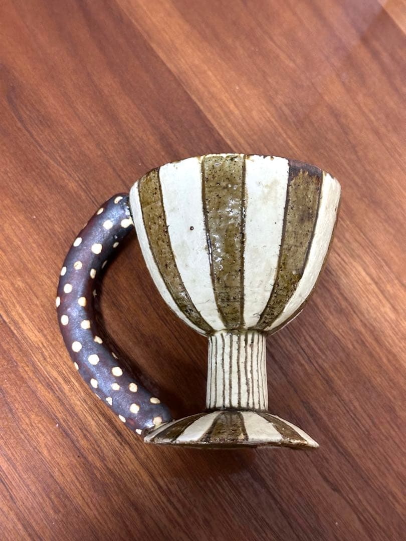 未使用あり阿部誠　大皿小中皿長皿マグカップゴブレットカップ笠間焼き7点セット