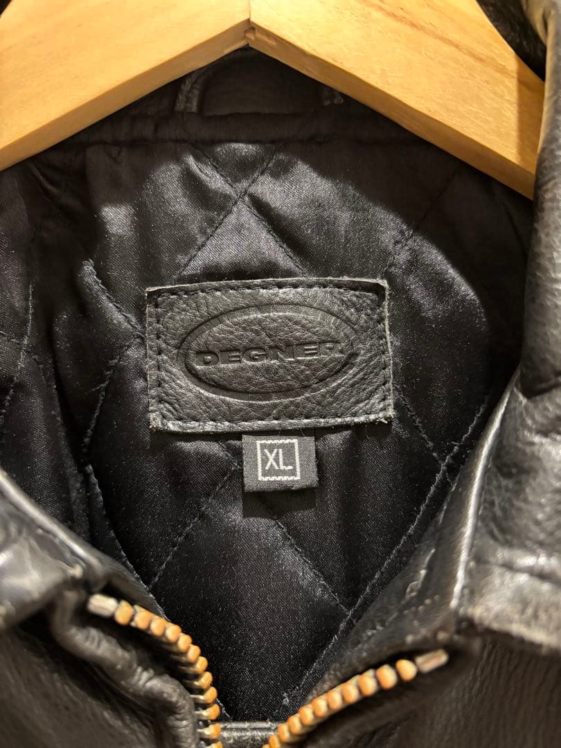 気まぐれタイムセール中‼️DEGNER ブラックレザージャケット　XL