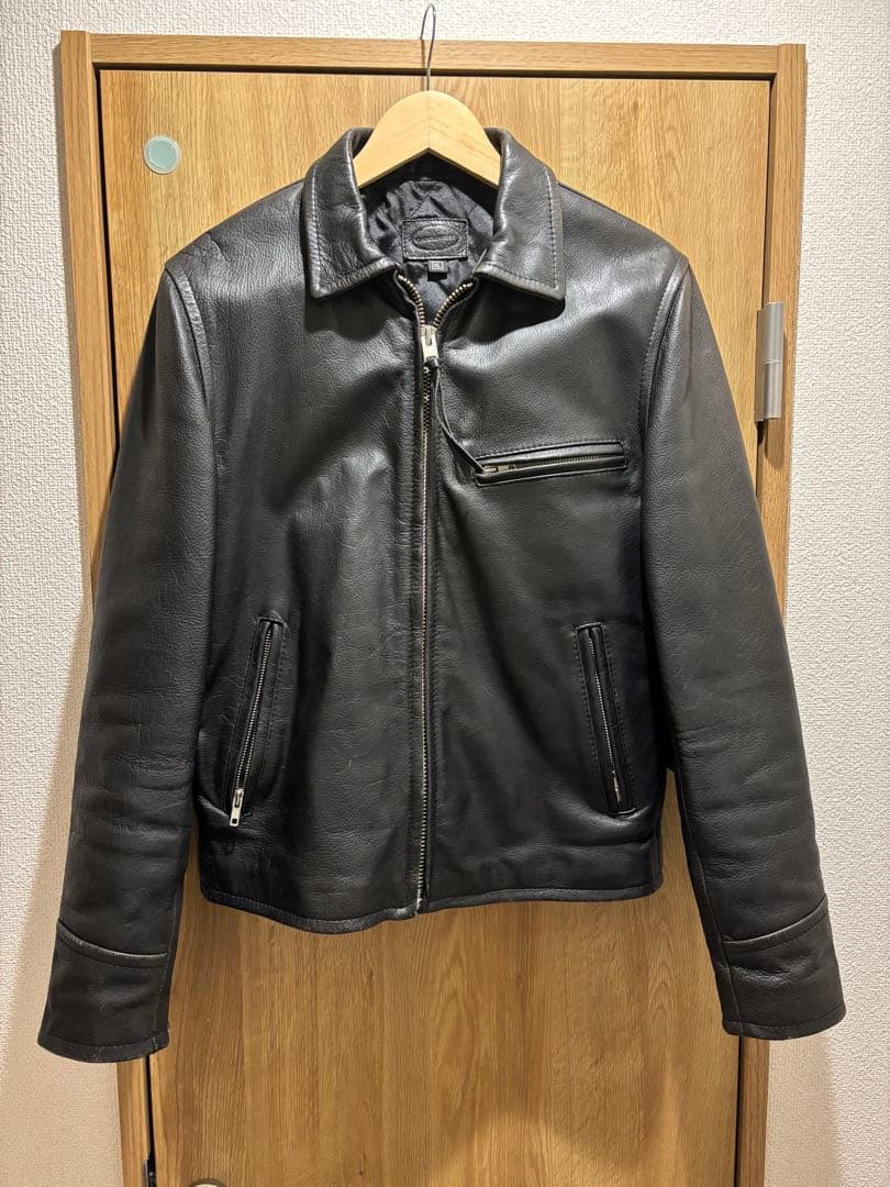 気まぐれタイムセール中‼️DEGNER ブラックレザージャケット　XL
