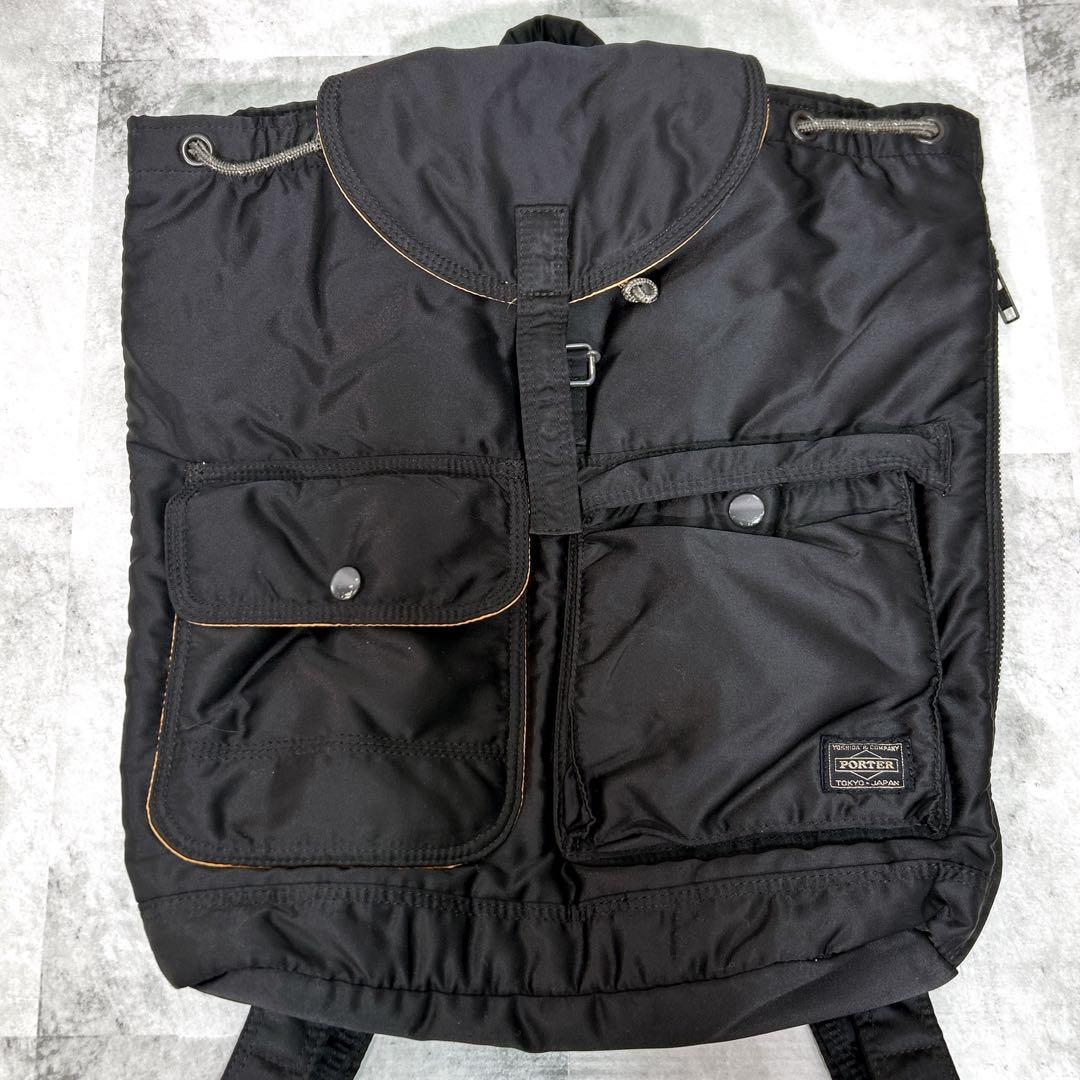 完売品 PORTER ポーター タンカー 巾着 リュック バッグパック A4 黒