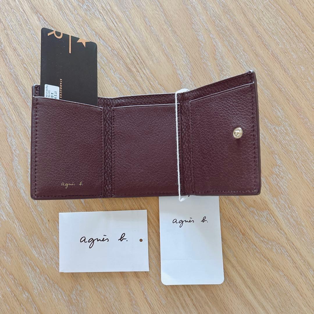 ●訳あり●アニエスベー ミニ財布 本革 ブラウン 茶 ミニウォレット 新品