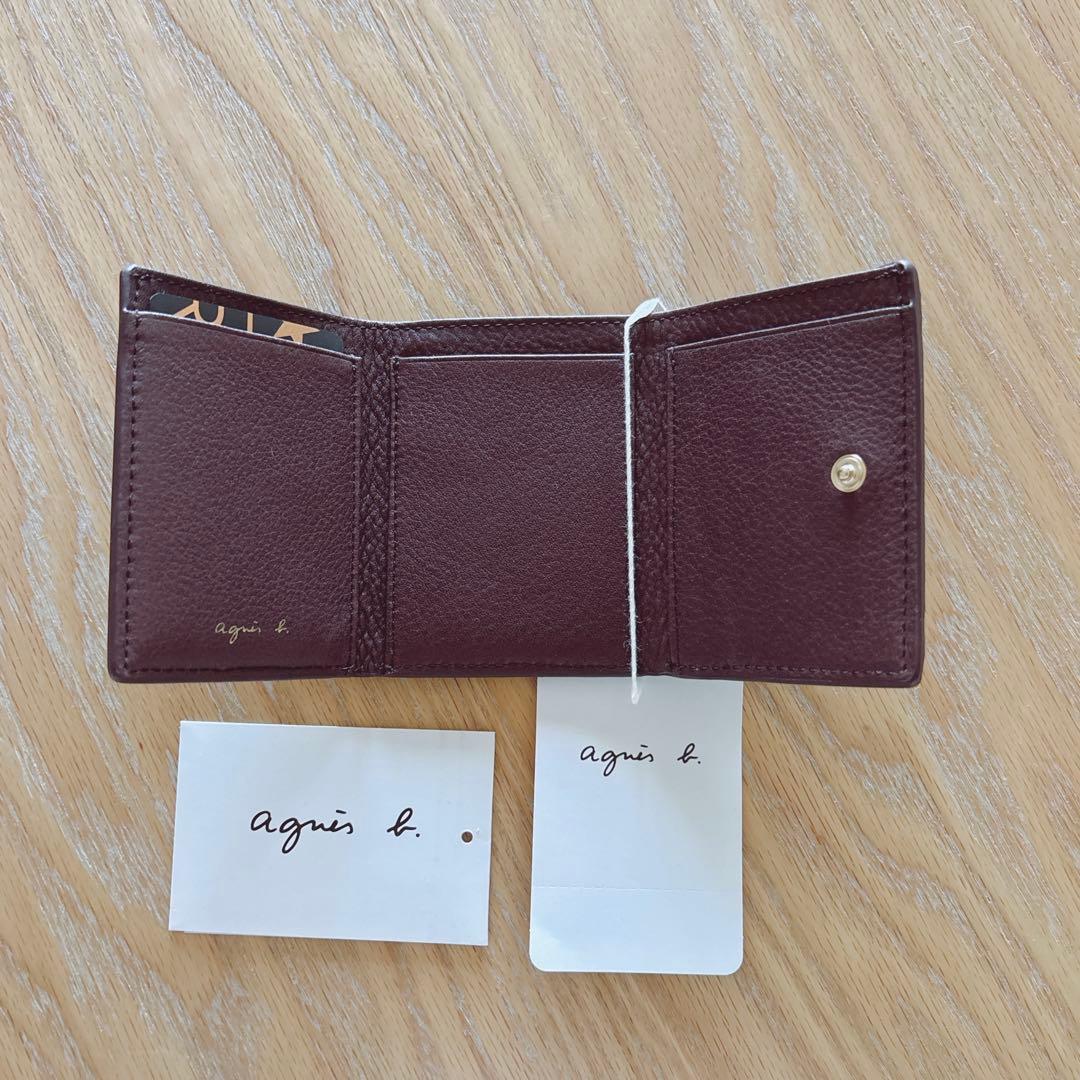 ●訳あり●アニエスベー ミニ財布 本革 ブラウン 茶 ミニウォレット 新品