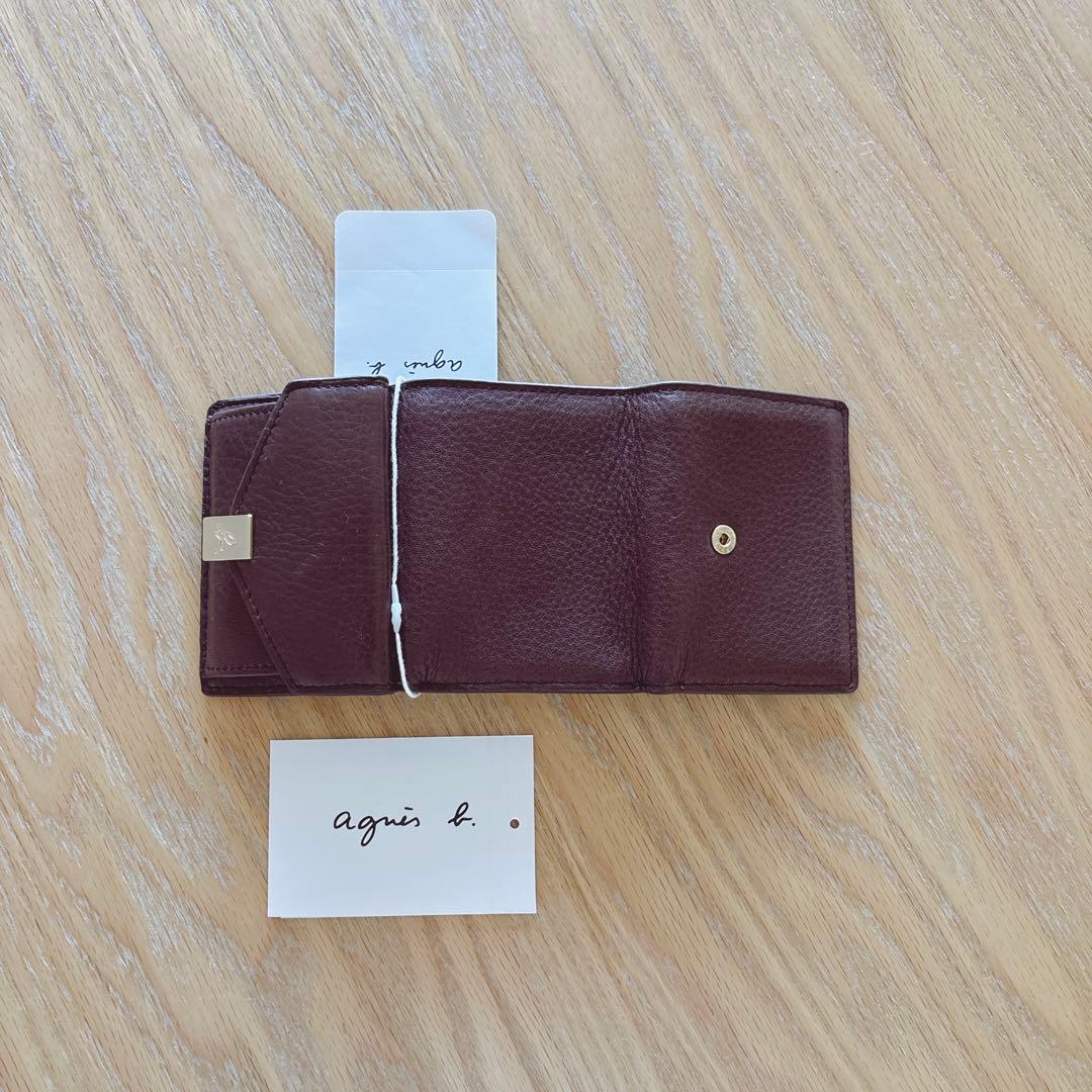 ●訳あり●アニエスベー ミニ財布 本革 ブラウン 茶 ミニウォレット 新品