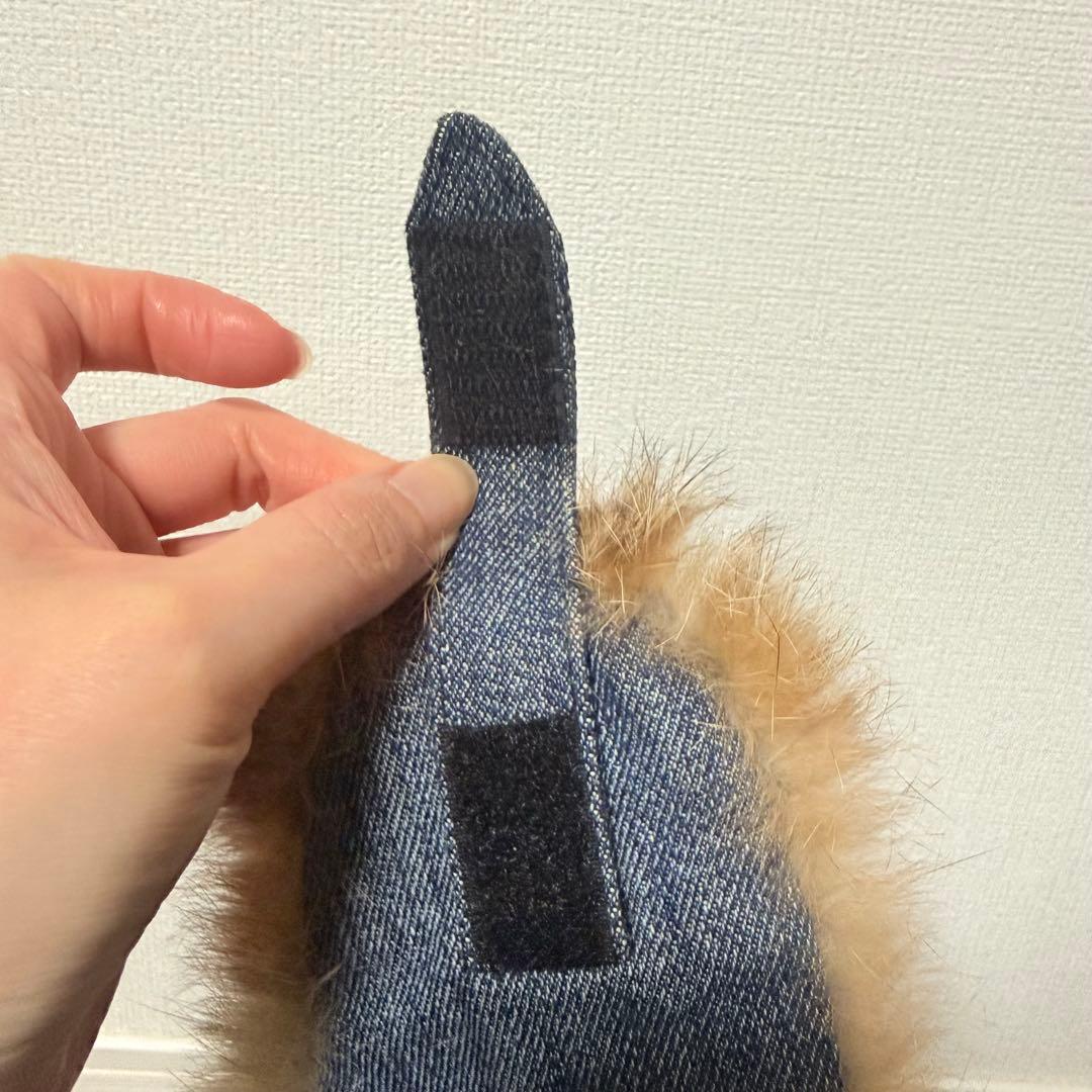 D&G ラビットファー デニム フライトキャップ イヤーフラップ y2k