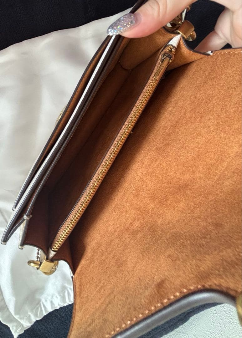 【美品】COACH タビー ショルダーバッグ アイボリー レザー 2WAY