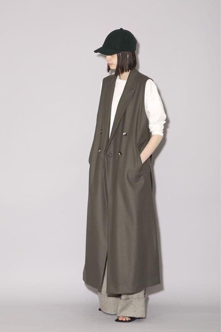 SACRA 59,300円　22A/W ライトメルトン ロングジレ