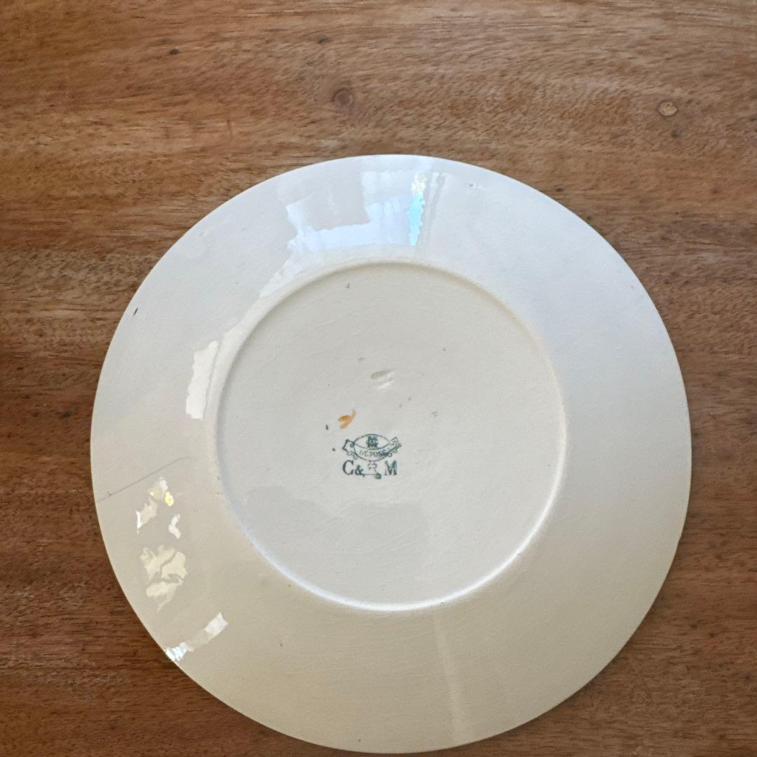 フランスアンティーク すずらん 金彩デザートプレート クレイユモントロー