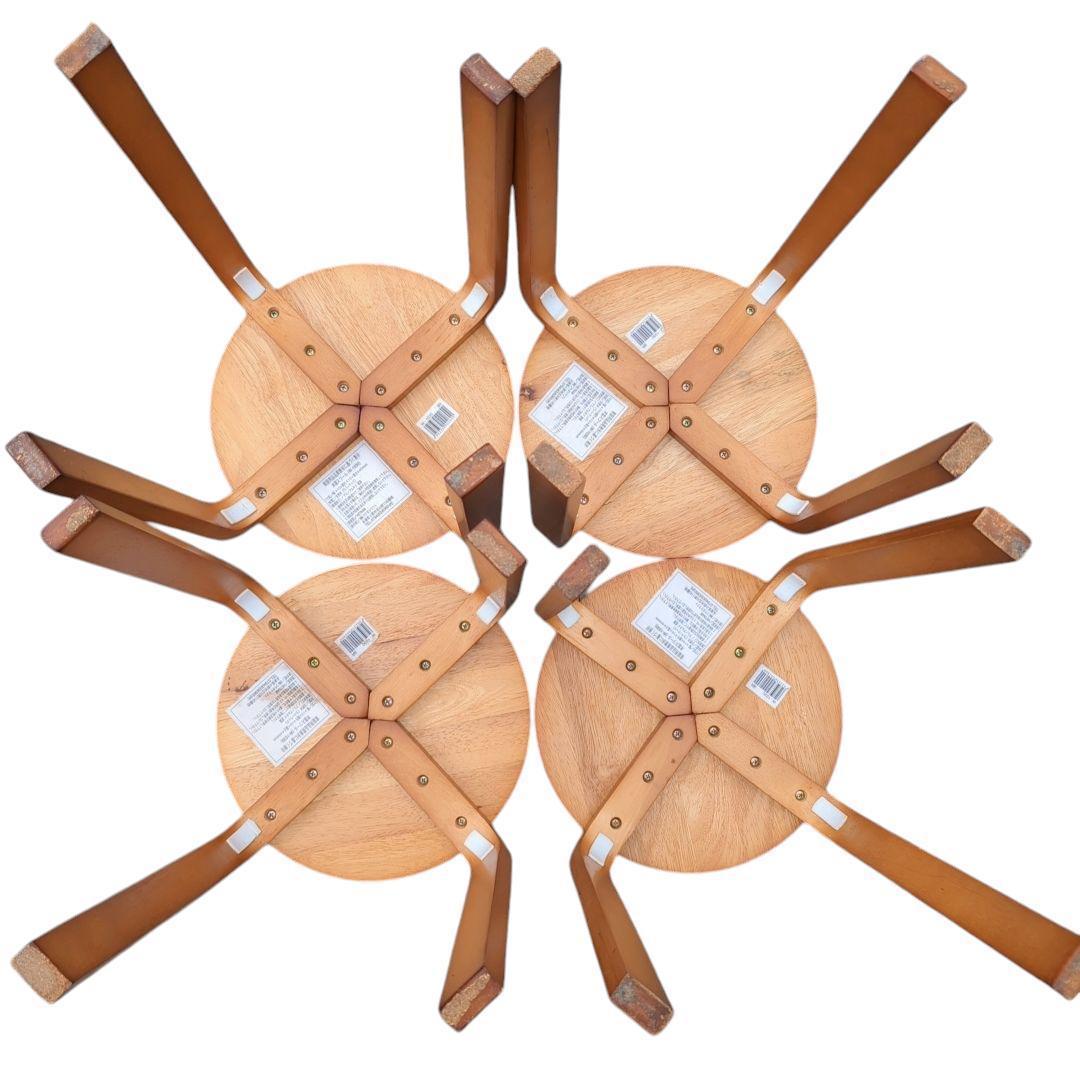 ウッドスツール 4脚セット 丸椅子 木製 スタッキング