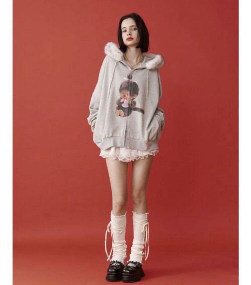 【monchhichi×jouetie】ファードッキングZIPフーディ