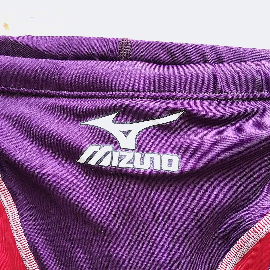 Mizuno 競泳水着 アクセルスーツ ロングスパッツ 紫 赤 Lサイズ
