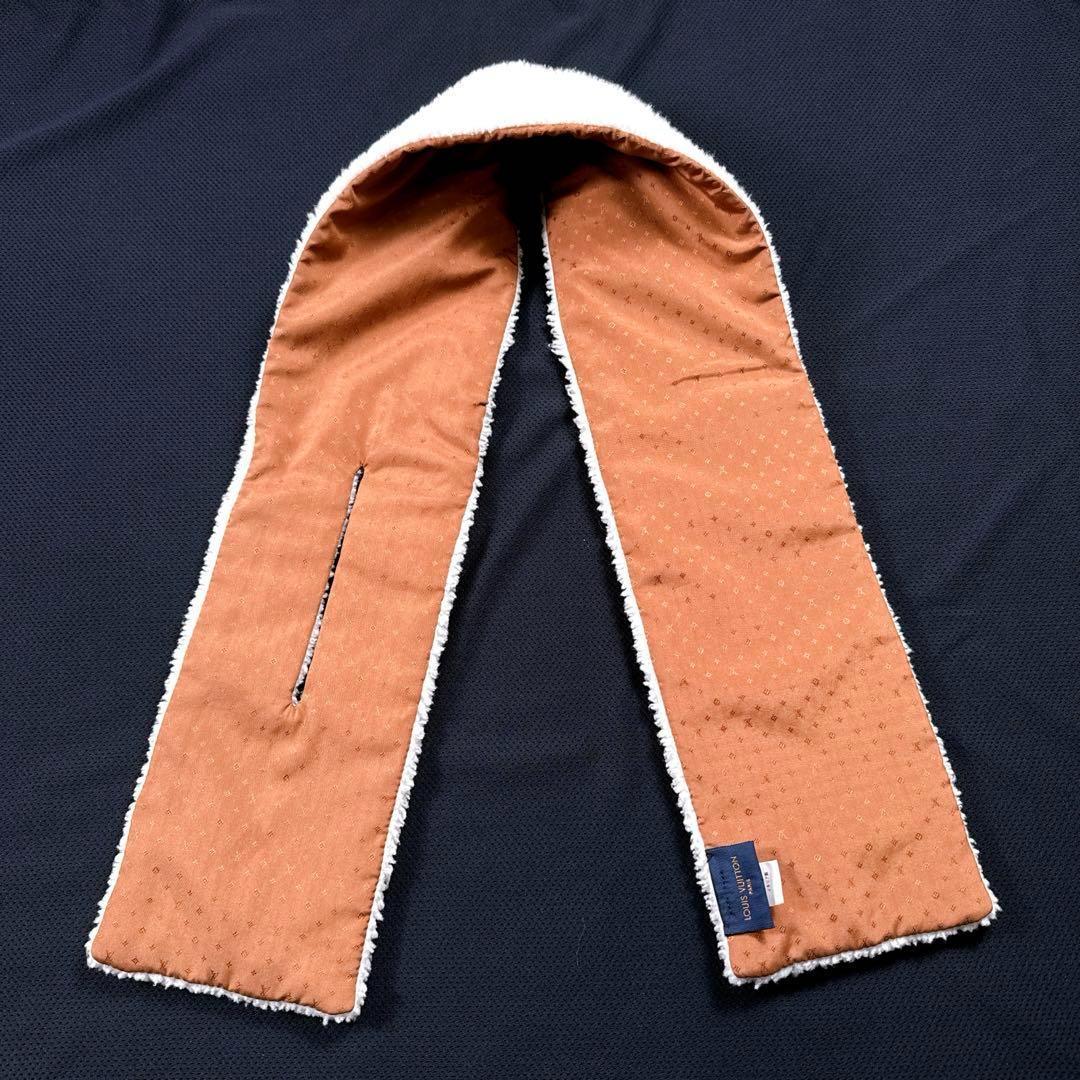 【美品】LOUIS VUITTON エシャルプ・シャーリング マフラー ムートン