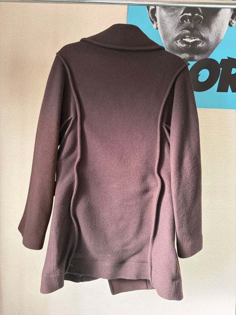 Namacheko ブラウン ダブルブレスト ピーコート