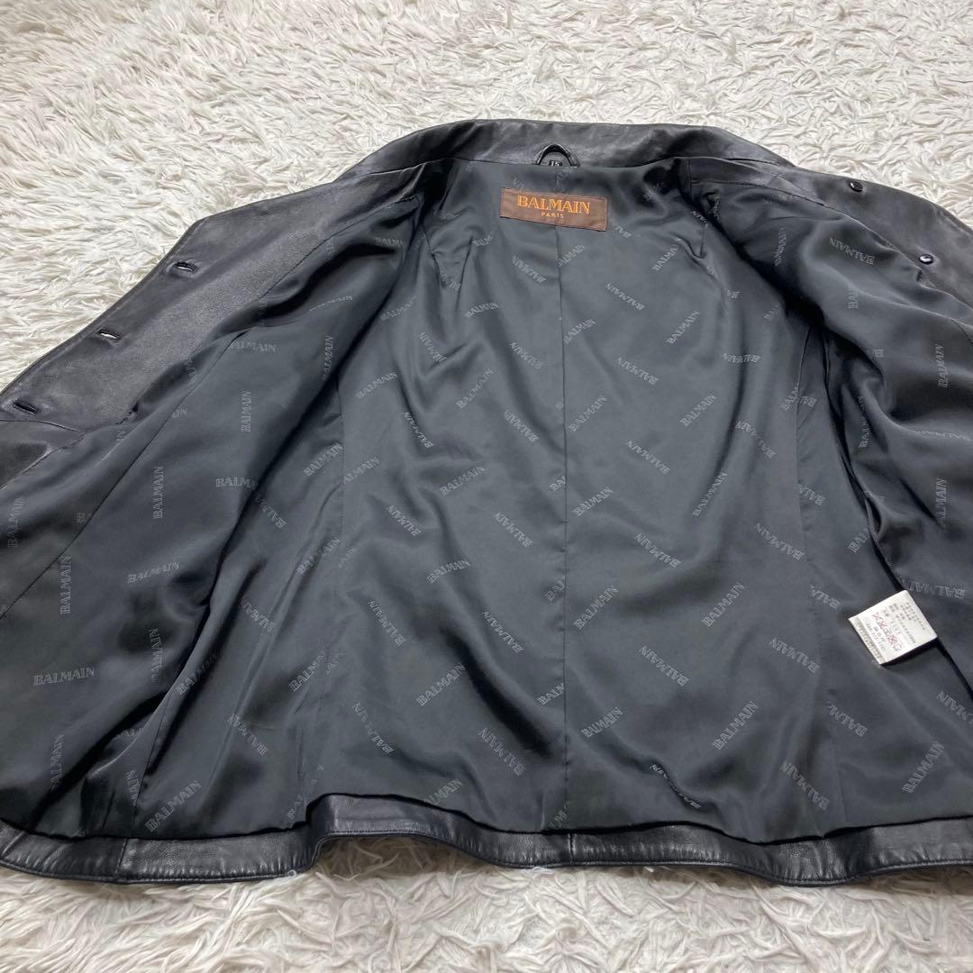 大きいサイズ2XL BALMAIN バルマン 羊革 ラムレザージャケット