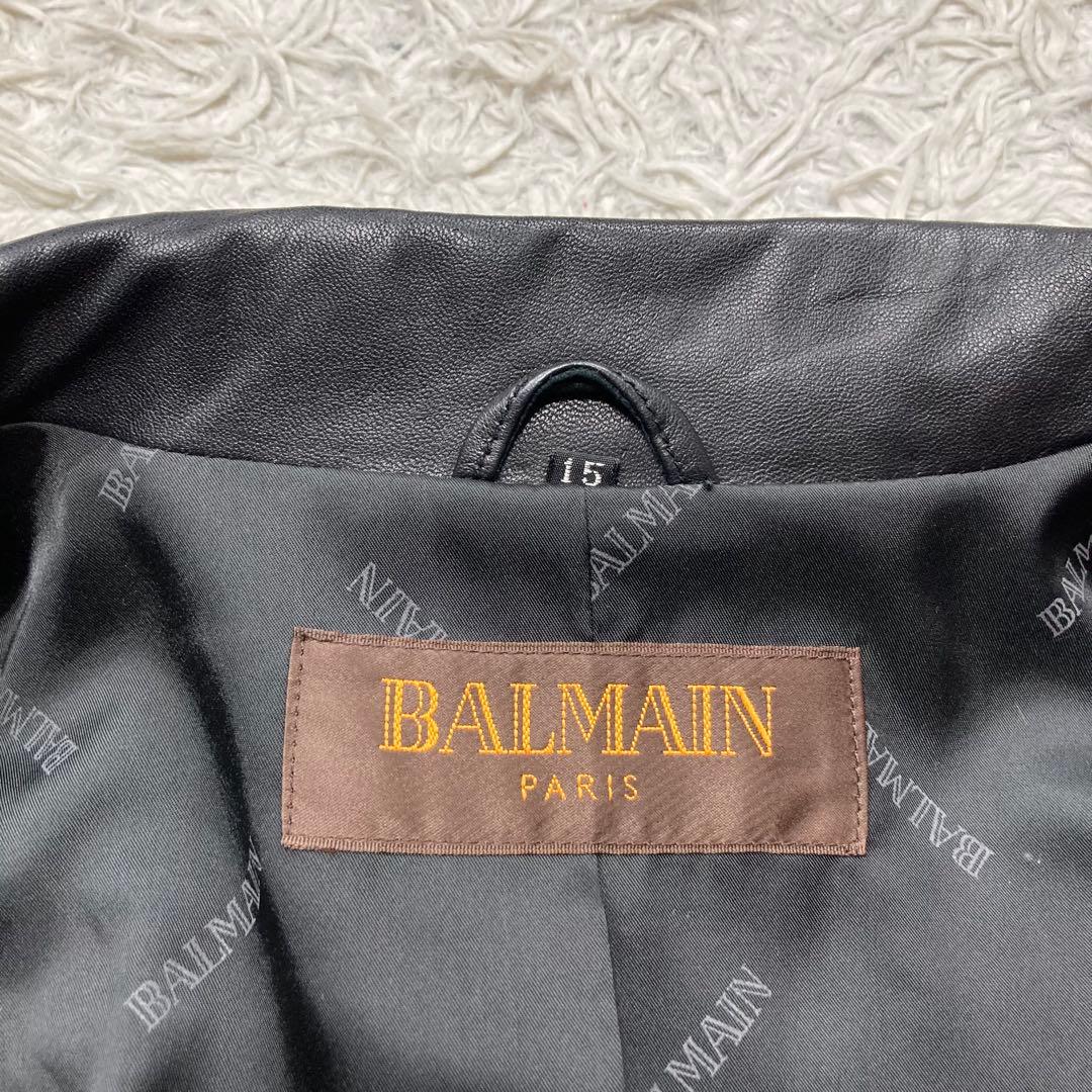 大きいサイズ2XL BALMAIN バルマン 羊革 ラムレザージャケット