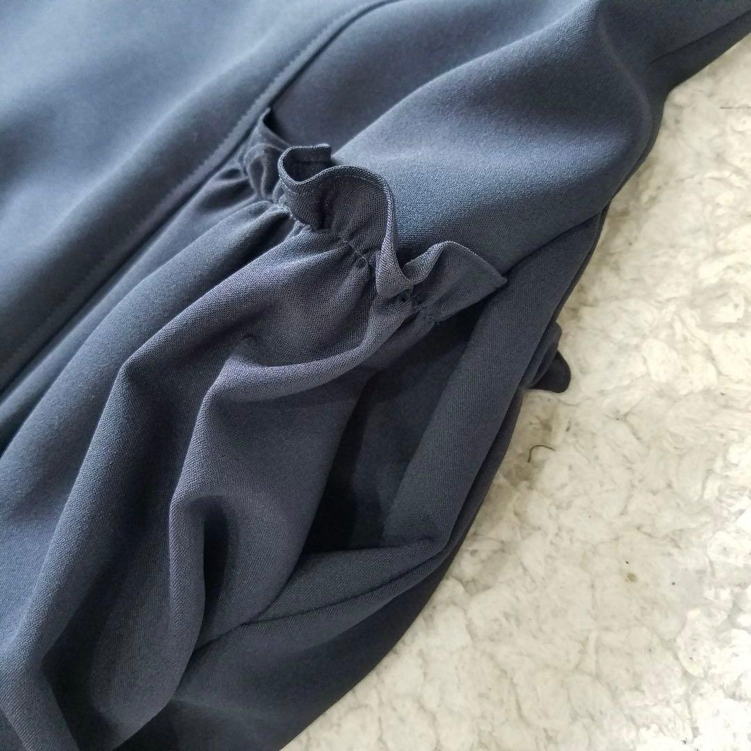 極美品✨希少 アディアム Ruched Dressワンピース フリル ネイビー