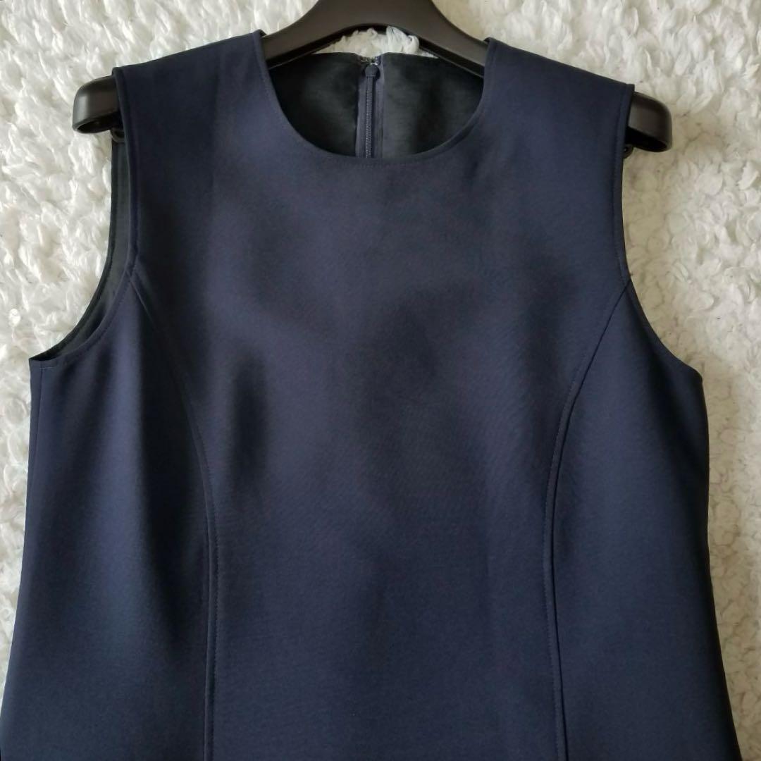 極美品✨希少 アディアム Ruched Dressワンピース フリル ネイビー