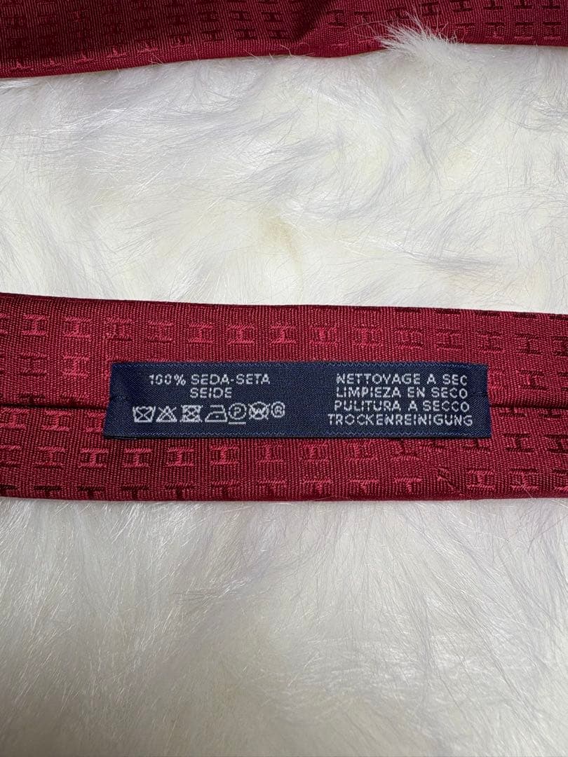 【新品未使用】 HERMES エルメス ネクタイ ファソネH柄 タグ レッド 8