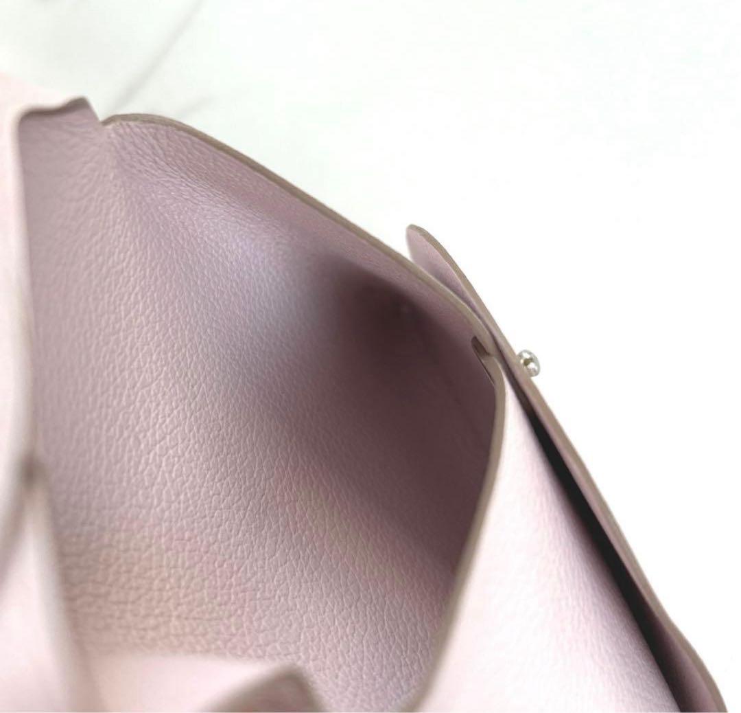 HERMES エルメス バスティア ピンク　モーヴペール　小銭入れ　ミニ財布
