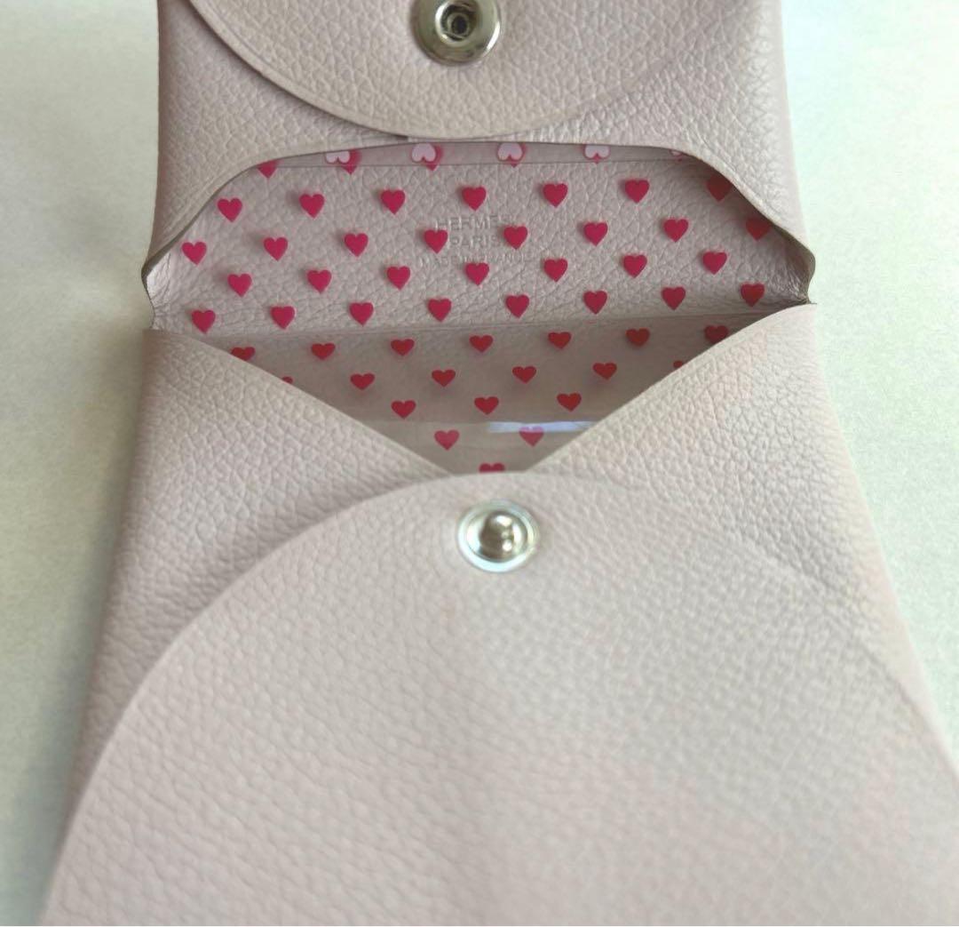 HERMES エルメス バスティア ピンク　モーヴペール　小銭入れ　ミニ財布