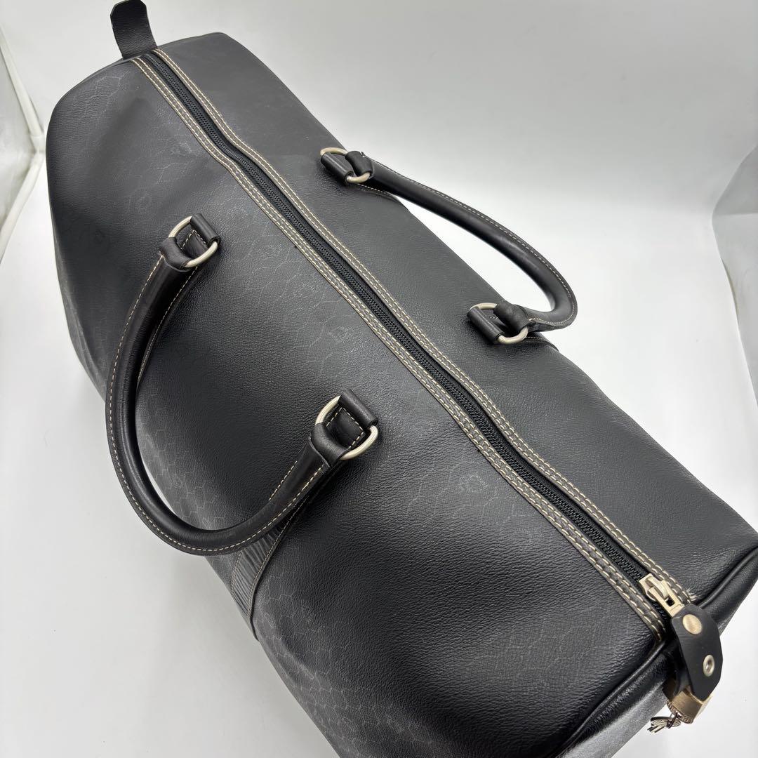 ディオール ハニカム柄 レザー ボストンバッグ ハンドバッグ 旅行かばん グレー