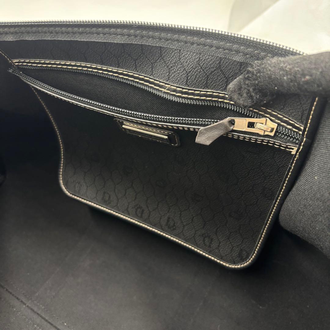 ディオール ハニカム柄 レザー ボストンバッグ ハンドバッグ 旅行かばん グレー