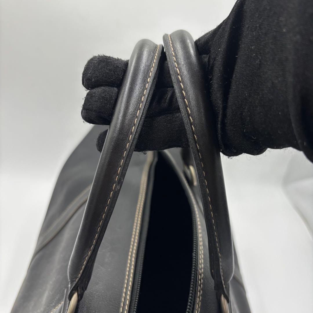 ディオール ハニカム柄 レザー ボストンバッグ ハンドバッグ 旅行かばん グレー