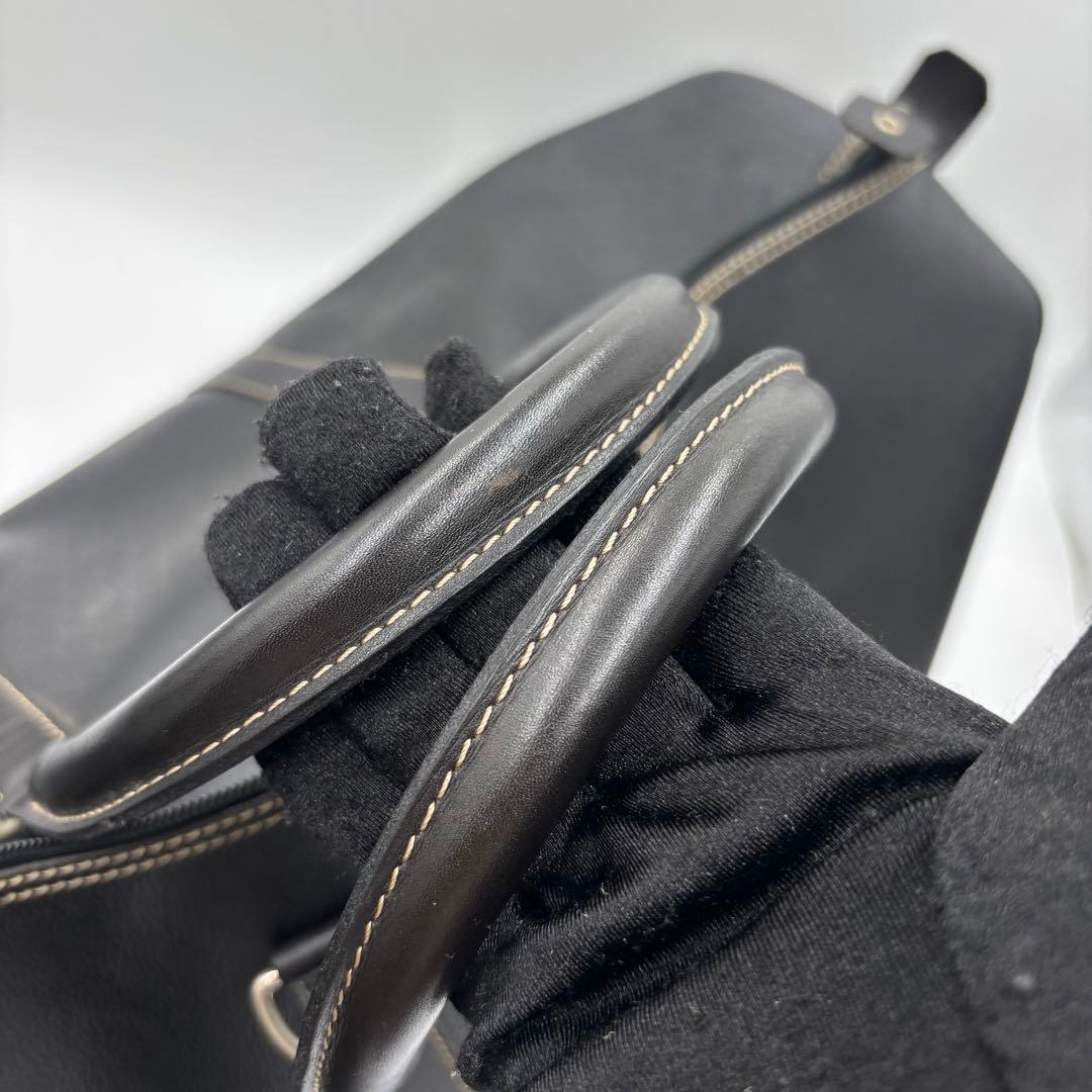 ディオール ハニカム柄 レザー ボストンバッグ ハンドバッグ 旅行かばん グレー