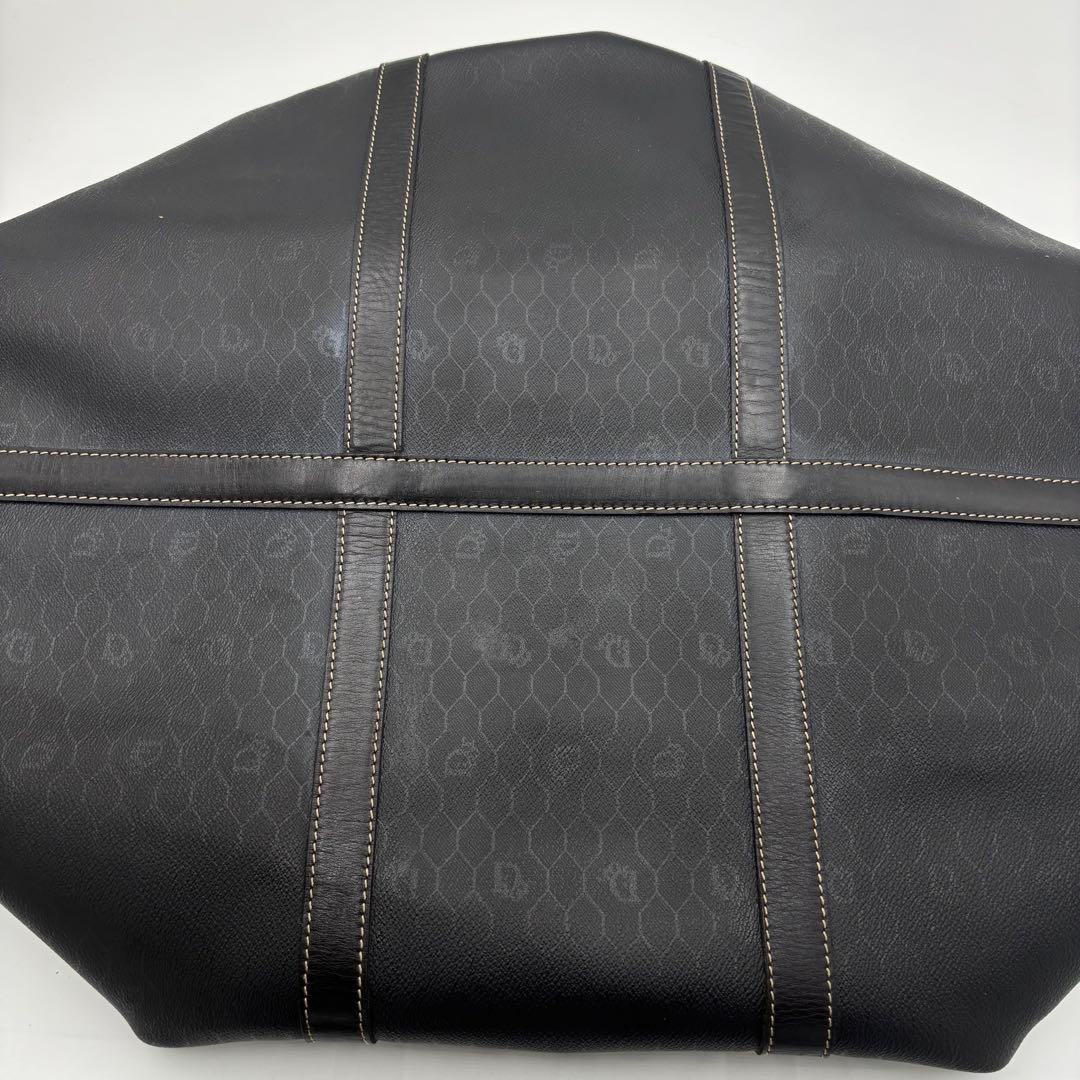 ディオール ハニカム柄 レザー ボストンバッグ ハンドバッグ 旅行かばん グレー