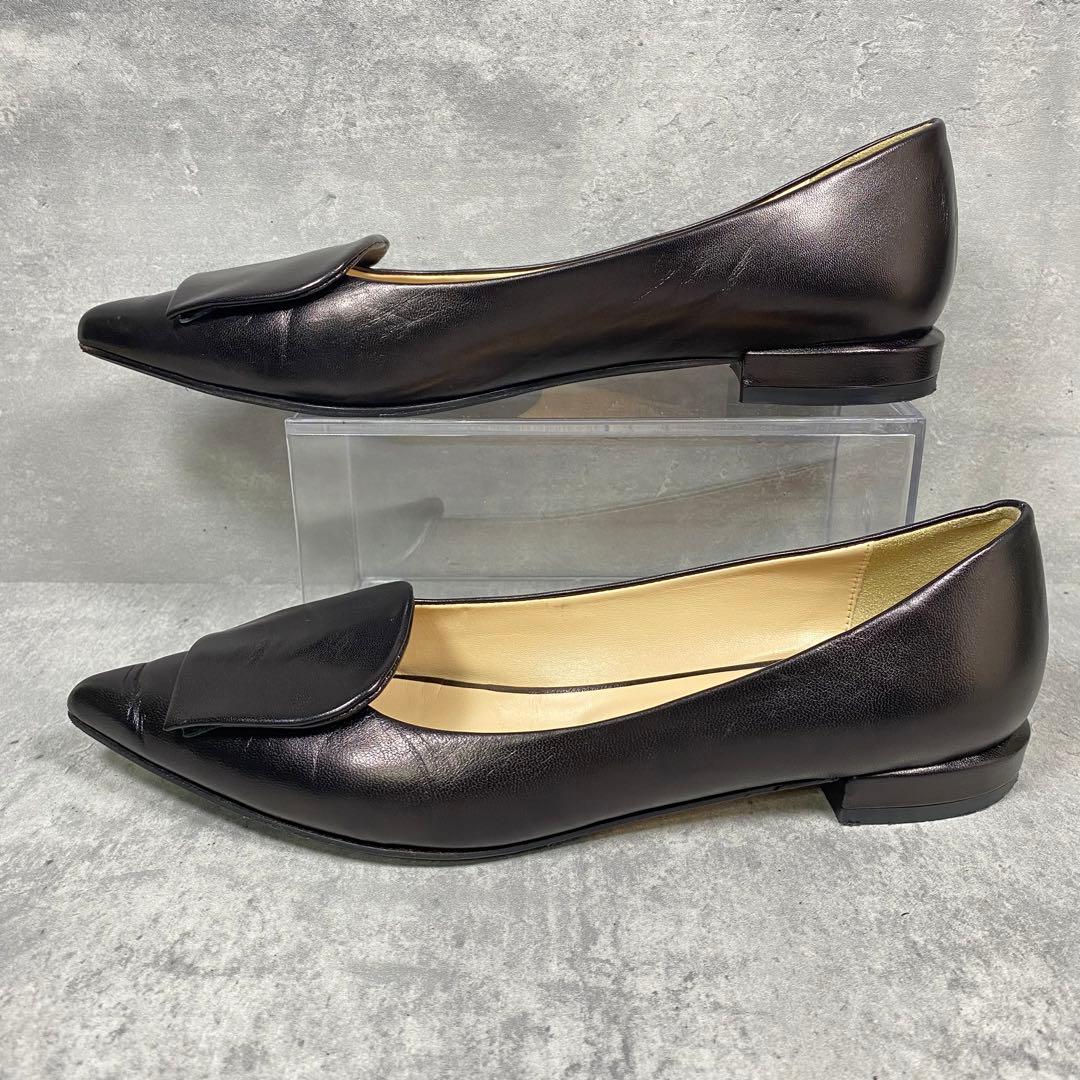 【極美品】FABIO RUSCONI ポインテッドトゥ 羊革 ローヒール 25